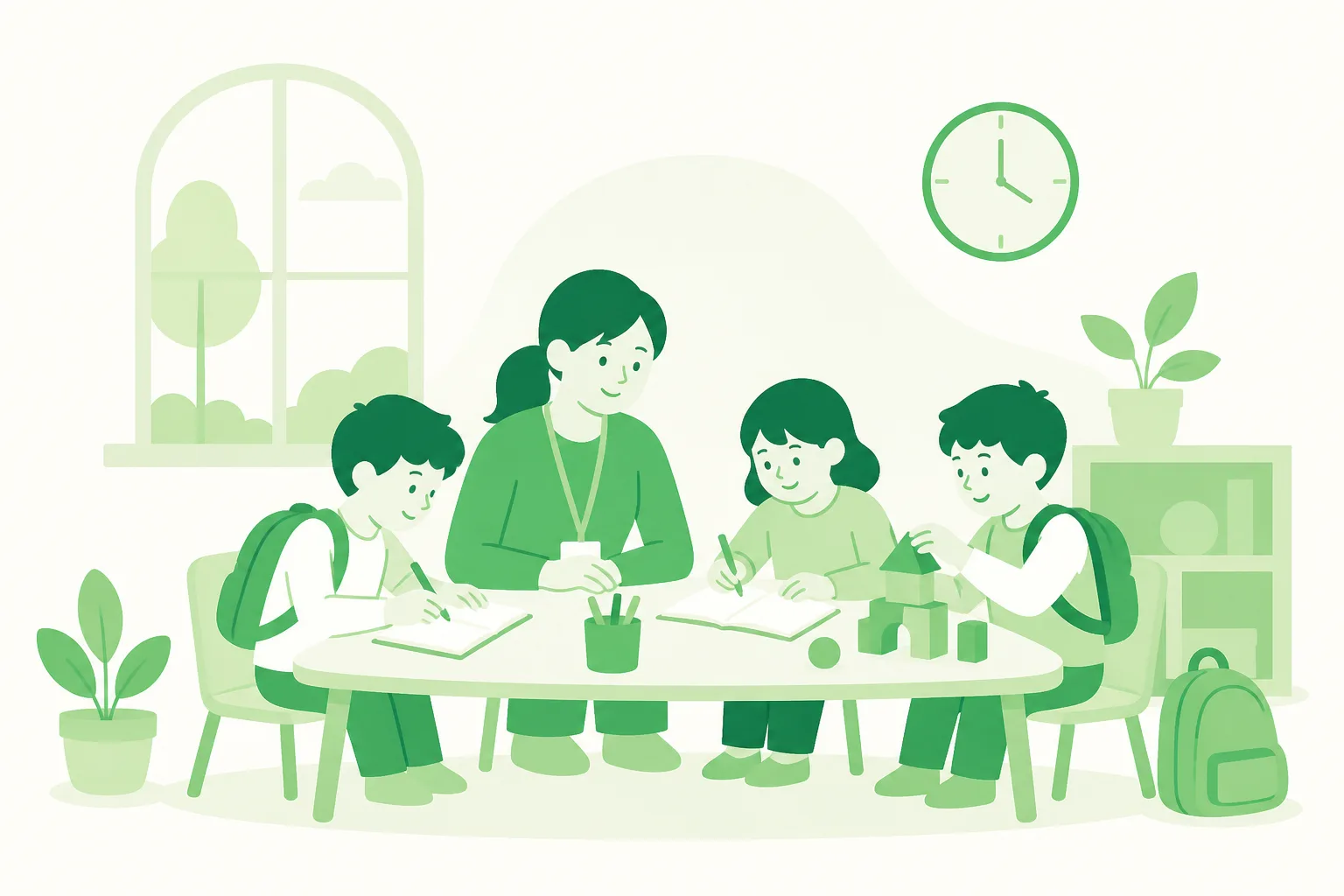 放課後等デイサービスで就学児が過ごす様子